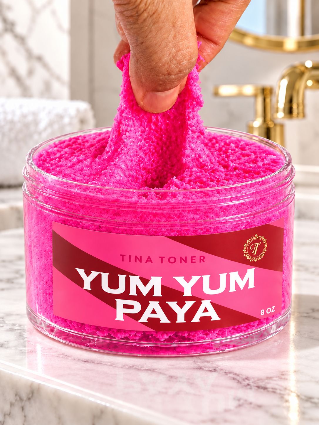 TTONE Yum Yum Papaya Pink Berry Body Scrub 250g, Gentle Exfoliating and Smoothing Sugar Scrub for Soft Skin