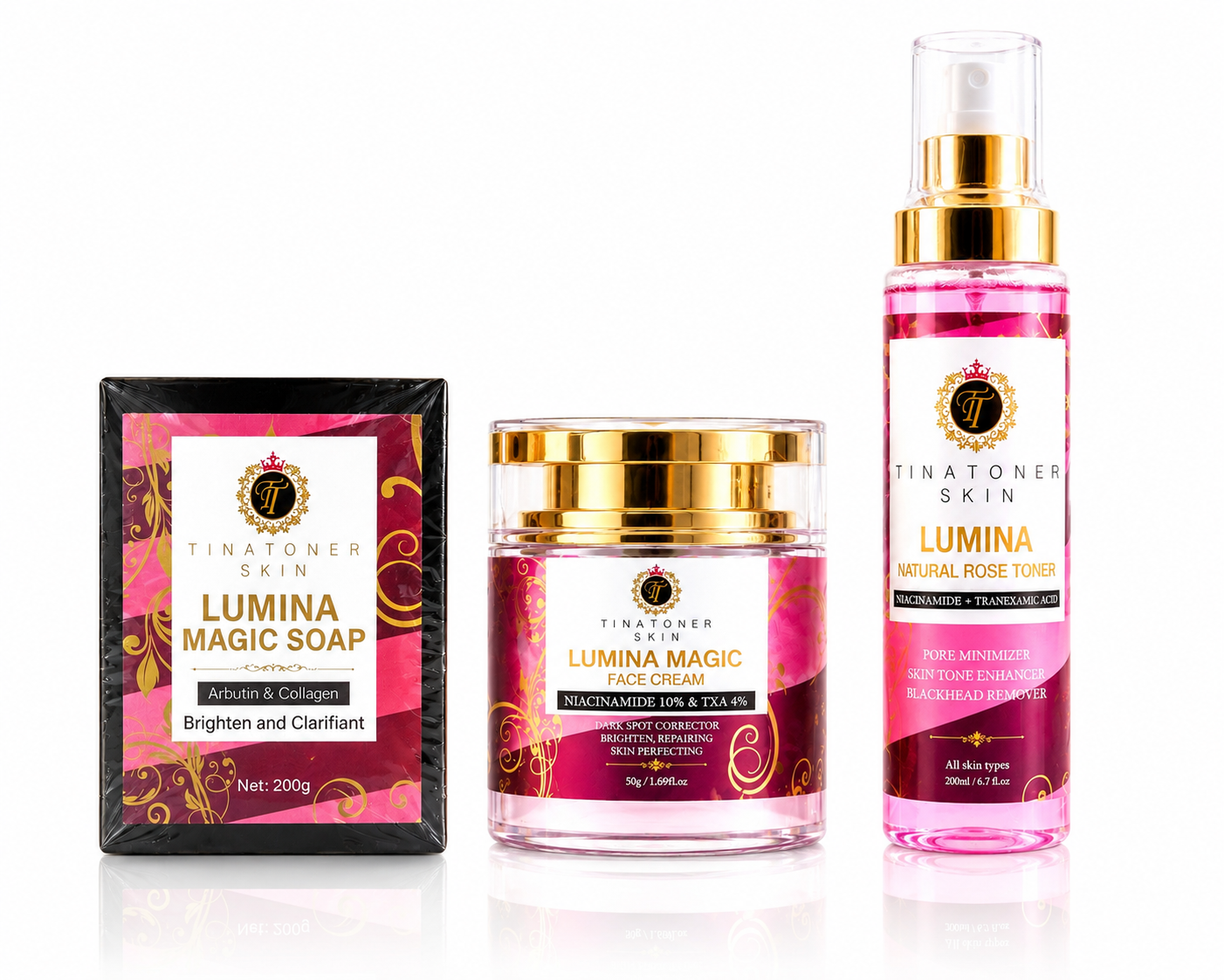 Lumina Glow Skincare Set – Aloe Toner, Face Cream & Bar Soap for Sensitive & Mature Skin