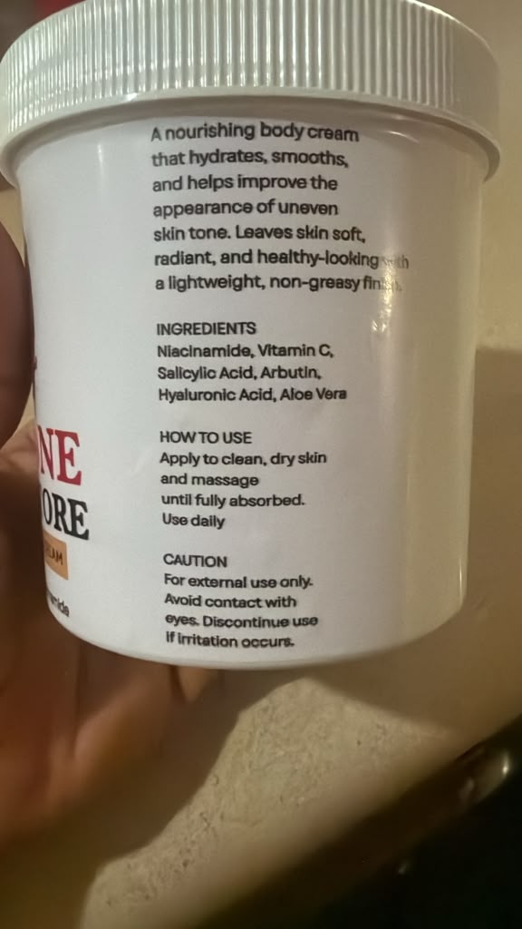 TTONE Clintone Body Restore Radiance + Even Tone Cream Jar, Infused with Vitamin C & Niacinamide