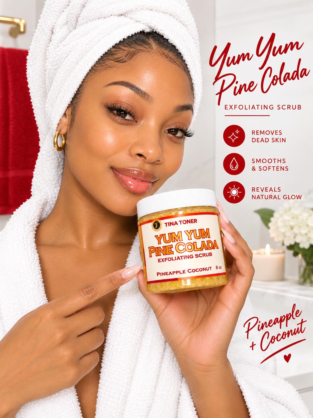 Pine Colada Body Scrub in use