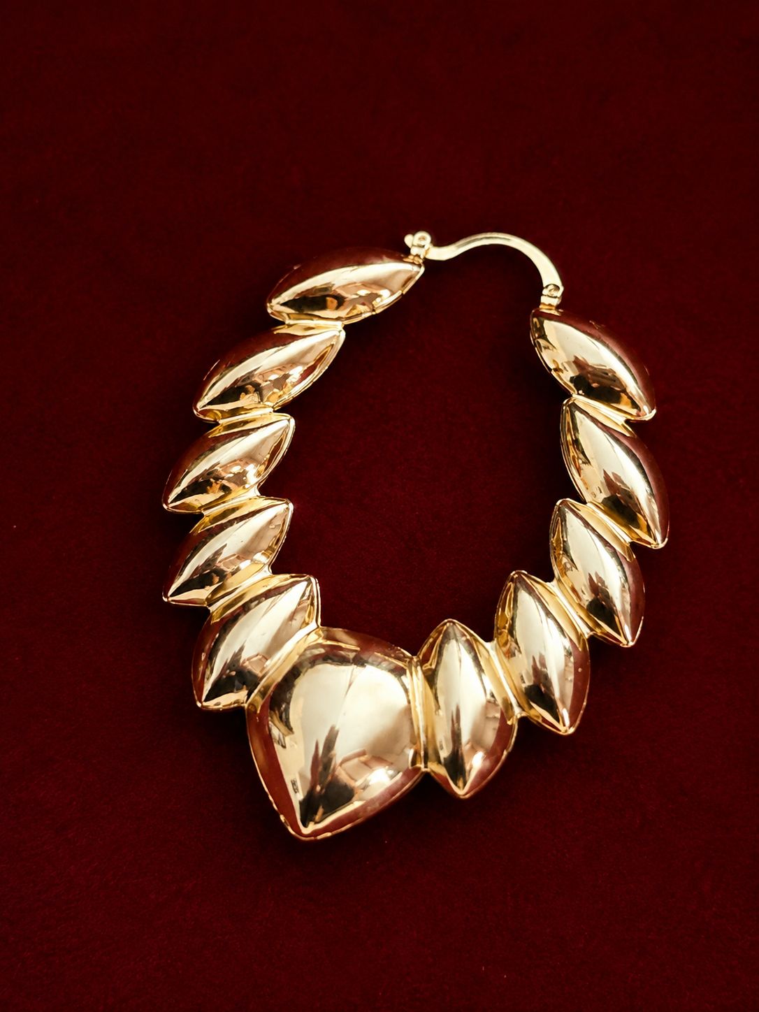 Petal Hoops | 18k Gold Plated Puffy Segment Earrings