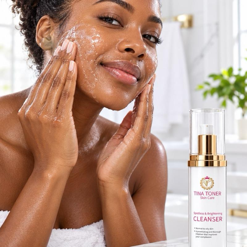Applying TTONE Spotless & Brightening Cleanser