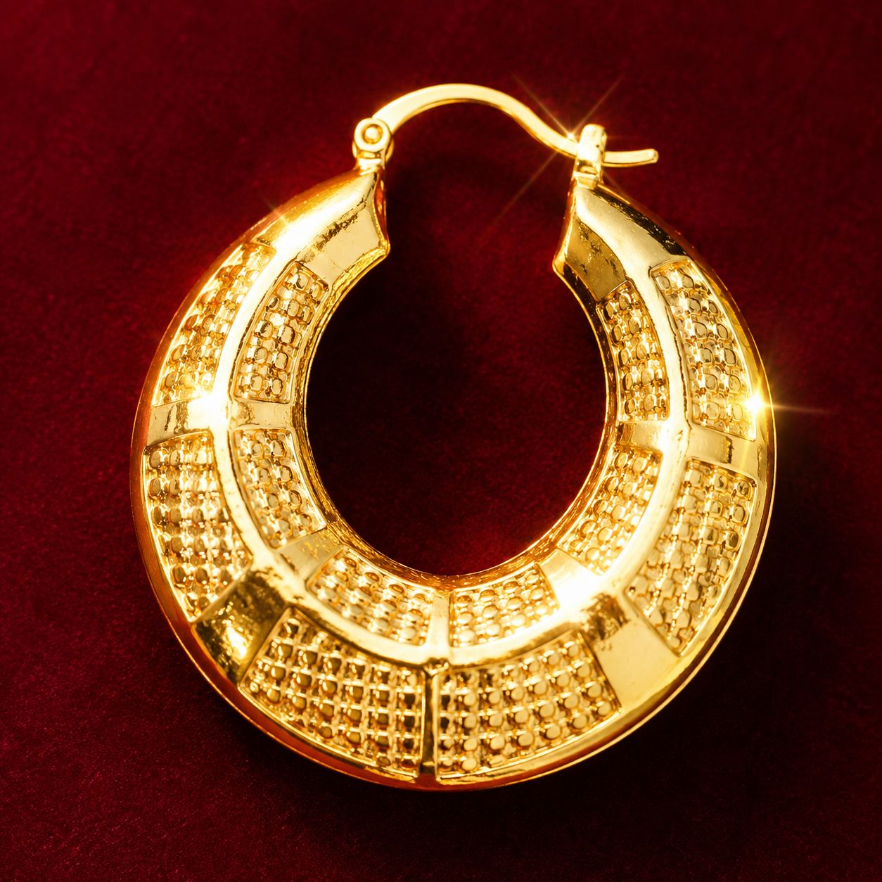 Sundial Hoops | 18k Gold Plated Flat Disc Earrings