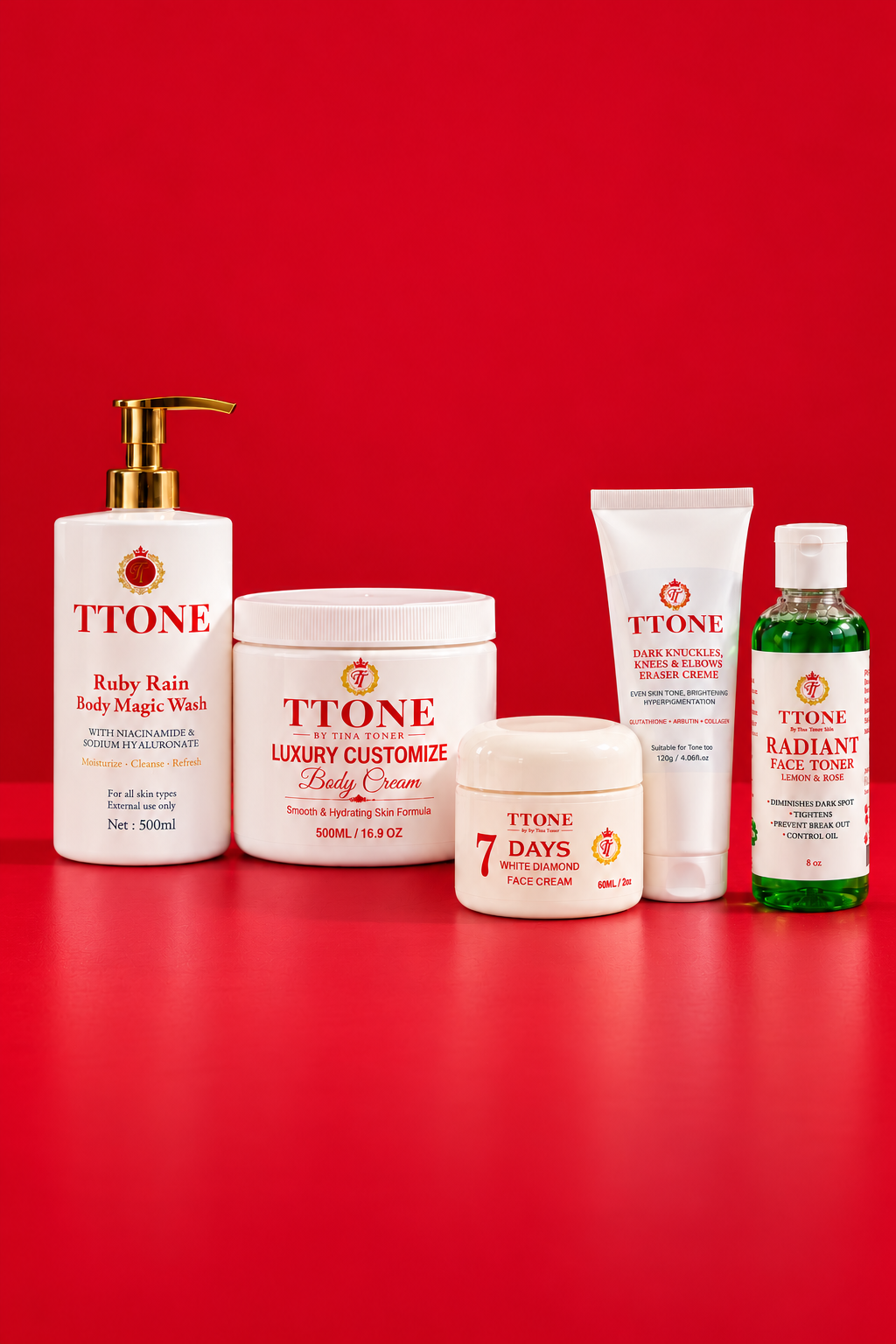 TTONE Luxe Glow Ritual Collection 5 Piece Face and Body Set