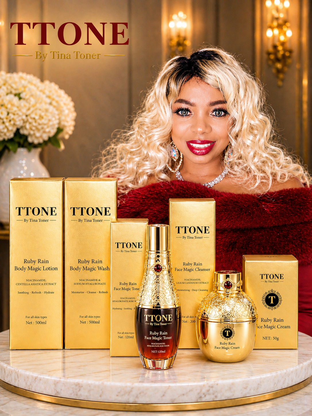 TTONE Ruby Rain Body magic Luxury  Brightening set (CEO GLOW SET )