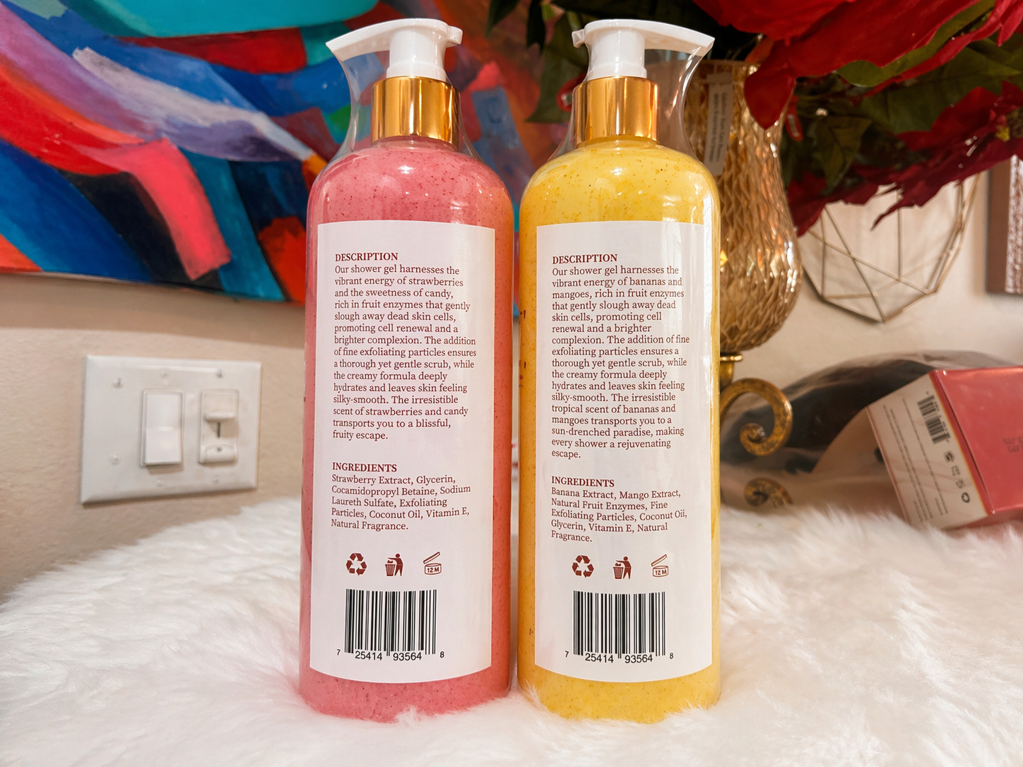 TTONE Candy & Strawberry + Mango & Banana Glow Body Wash Set of 2 500g