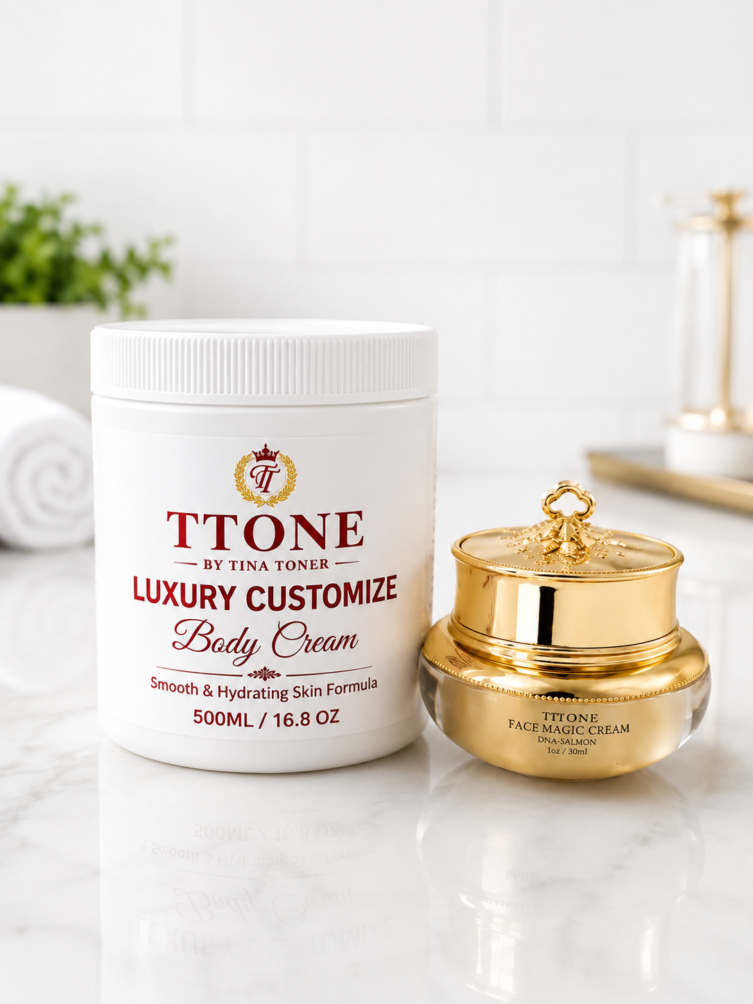 Tina Toner COUSTOMIZE Brightening  Body x Face 750ml. Cream