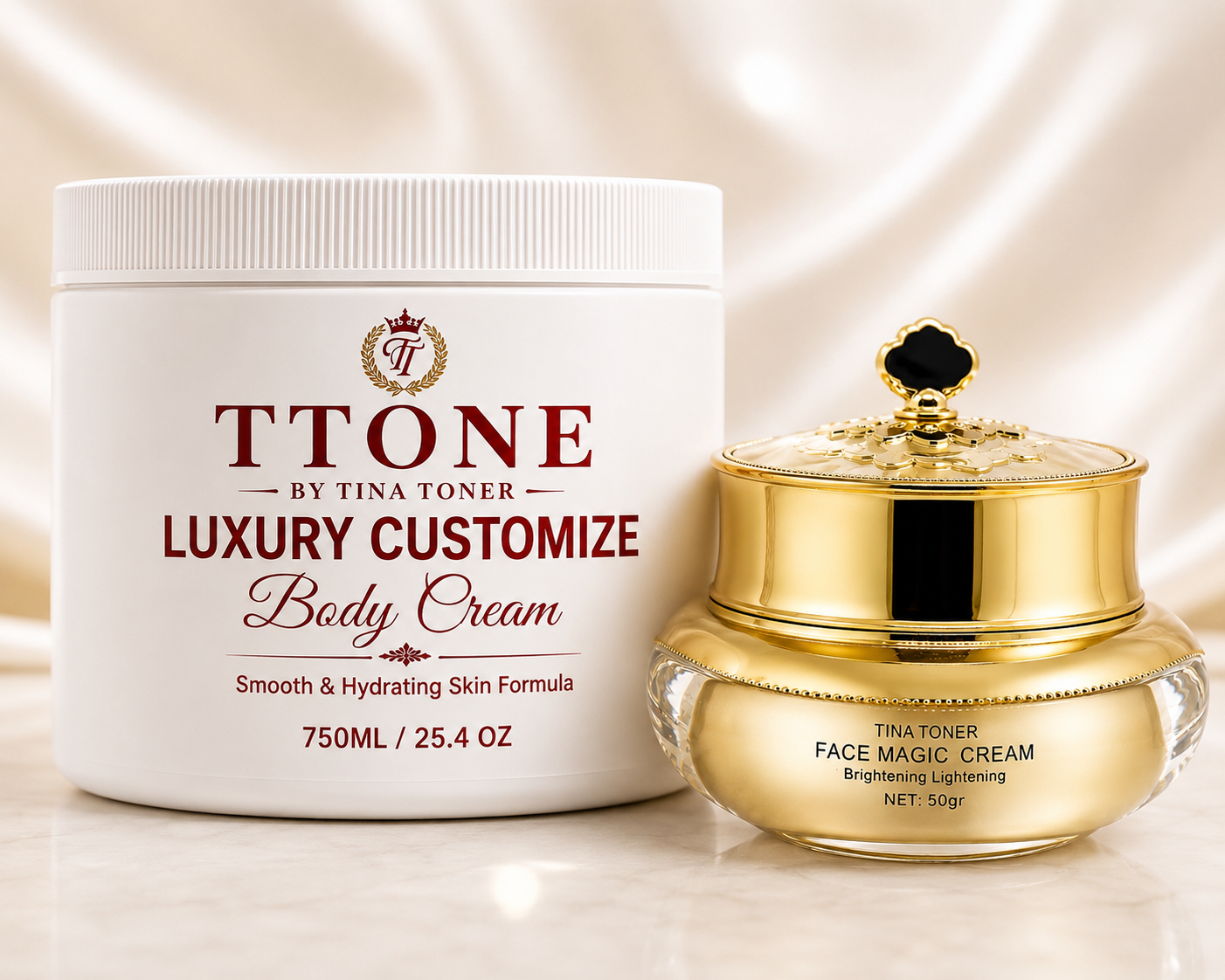 Tina Toner COUSTOMIZE Brightening  Body x Face 750ml. Cream