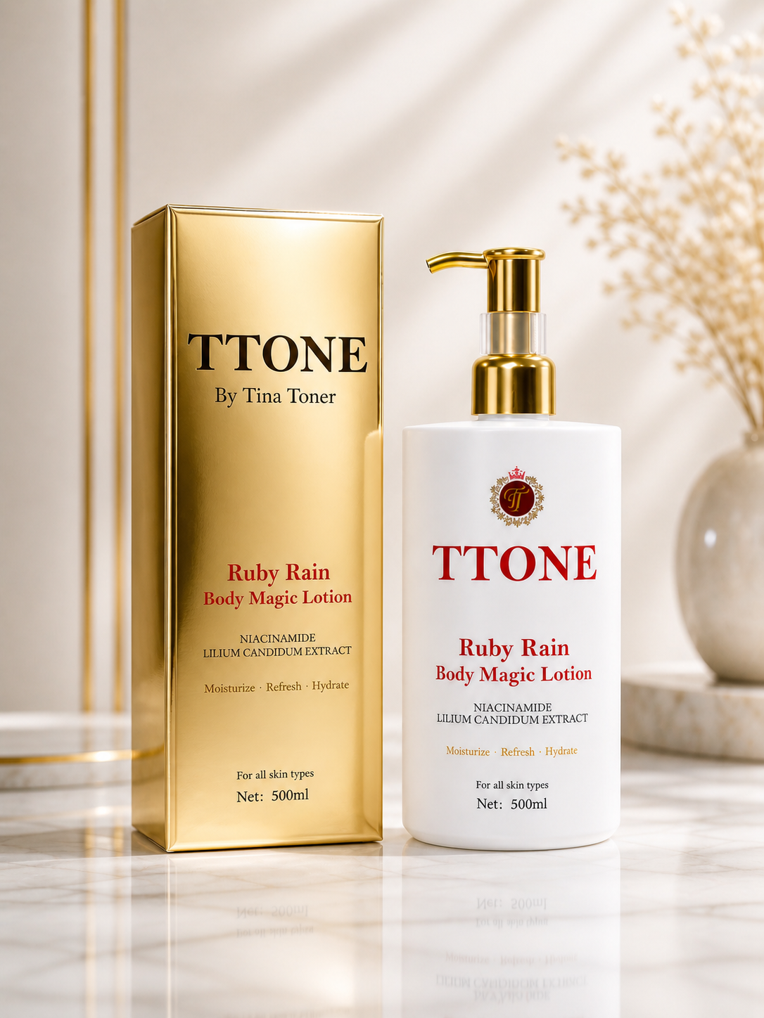TTONE Ruby Rain  Body magic lotion  Luxury  Brightening 500ml. (BESTSELLER )