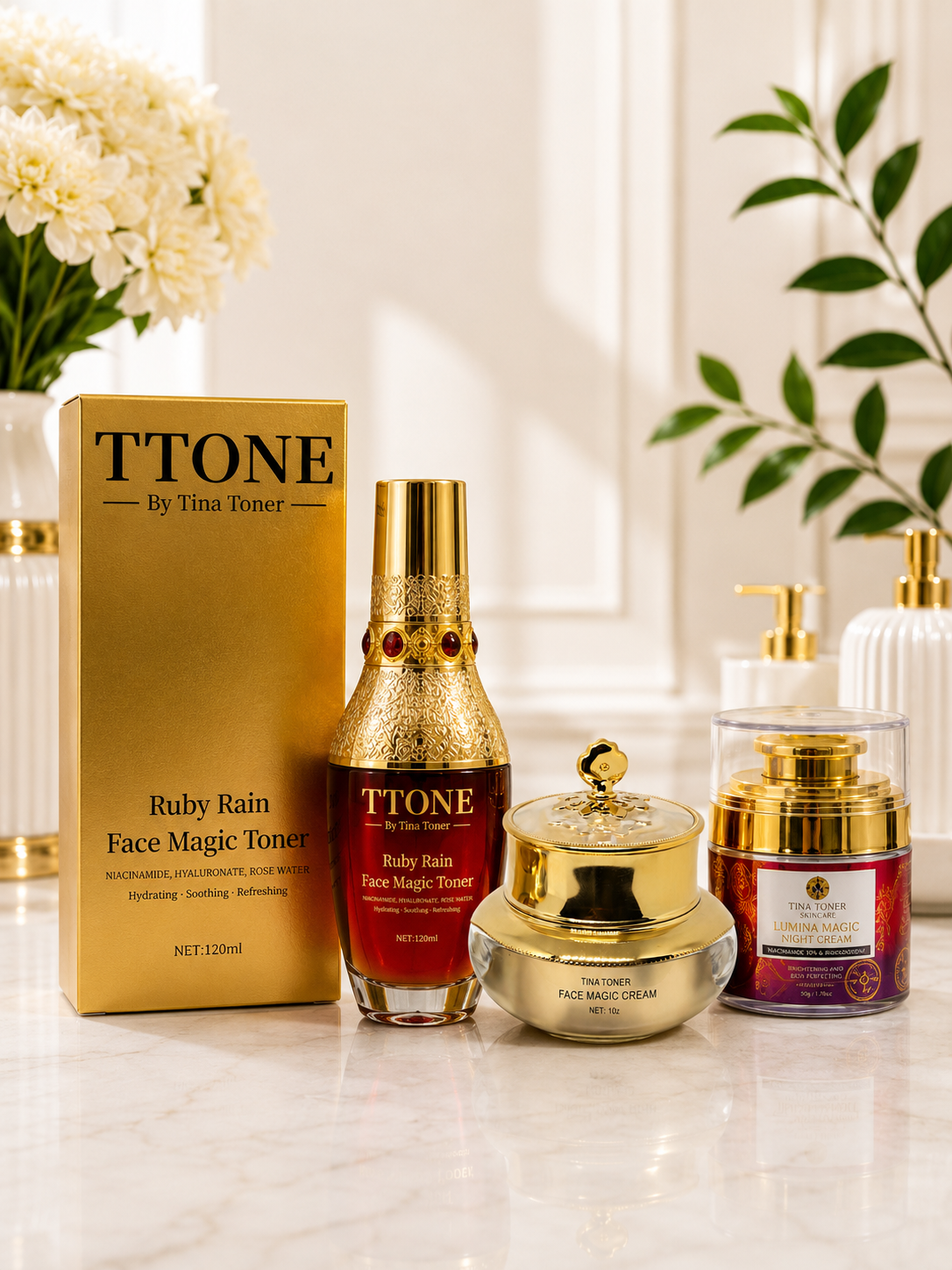 TTONE Day and Night Face Glow with Face Magic Lumina + Toner Set of 3