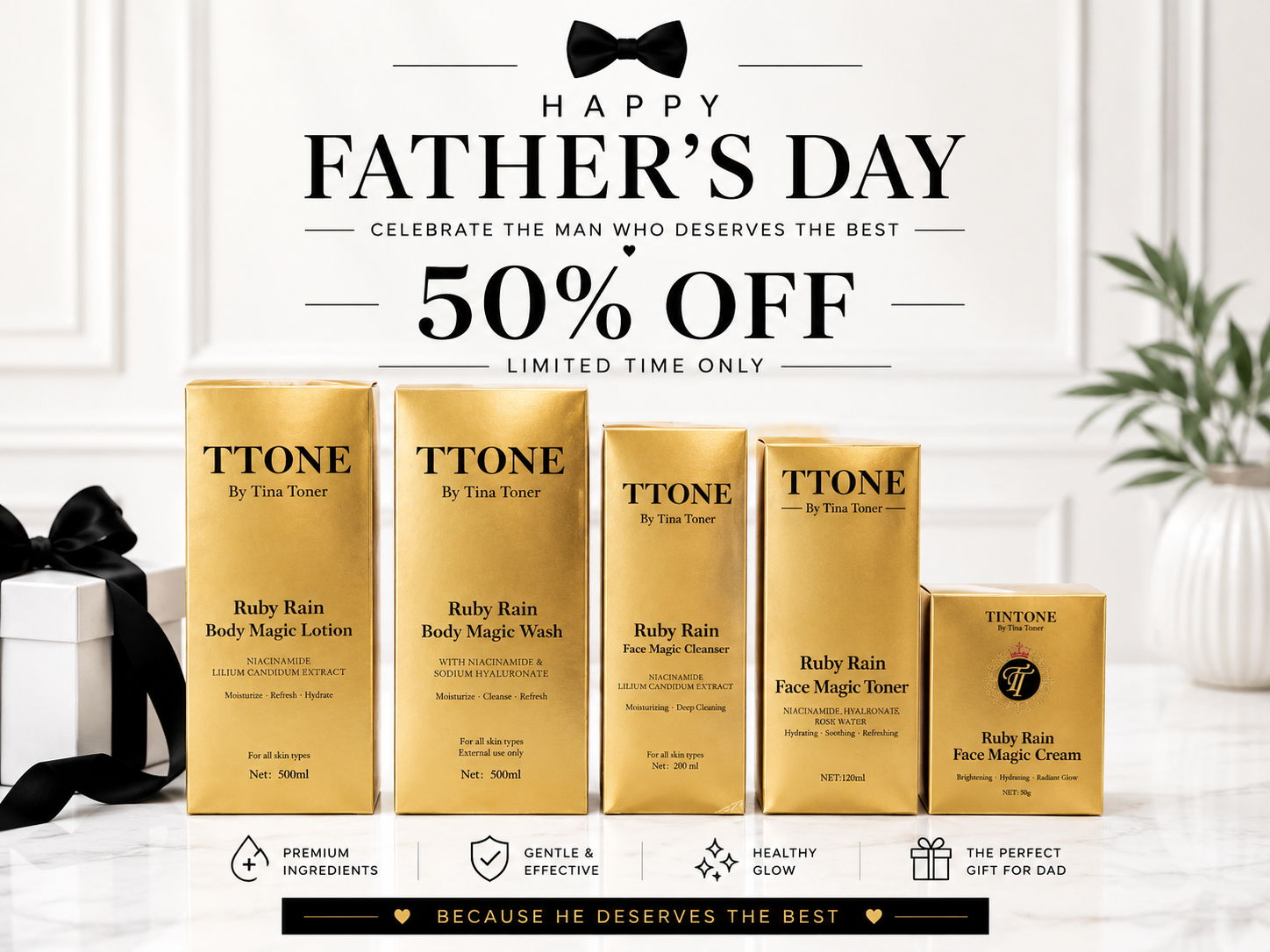 TTONE Ruby Rain Body magic Luxury  Brightening set (CEO GLOW SET )