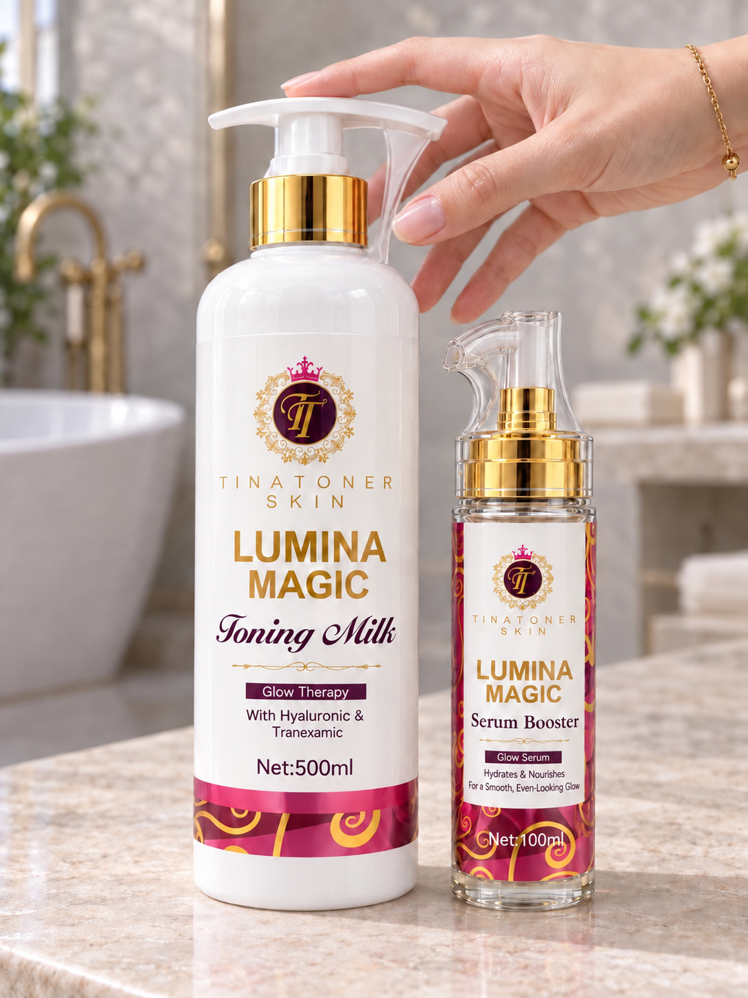 Lumina Flawless glow Even Tone moisturizing lotion  plus free serum booster 500ml
