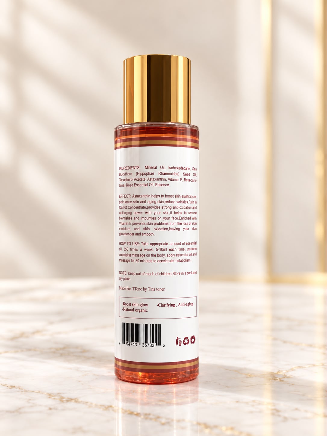 TTONE Natural Glow Oil — Carrot & Papaya
