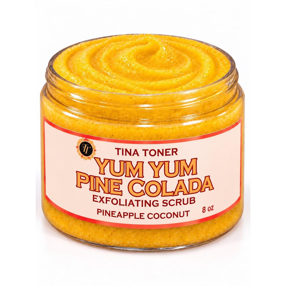 TINA TONER Yum Yum Pine Colada Exfoliating Body Scrub 8 oz