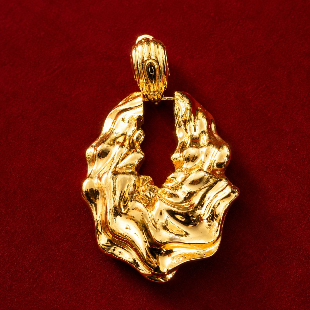 Crinkle Drops | 18k Gold Plated Molten Door Knocker Earrings